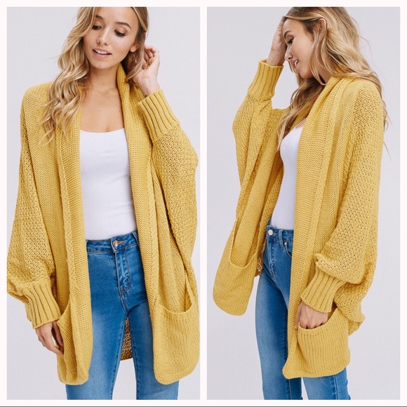 1 LEFT‼️Brianna Open Front Dolman-Mustard - Picture 2 of 2